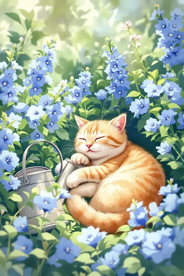 风铃草与猫 - 动漫封面